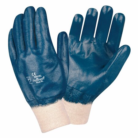 CORDOVA Supported, Brawler II, Nitrile, Smooth, Interlock Gloves, Fully Coated, S, 12PK 6981S
